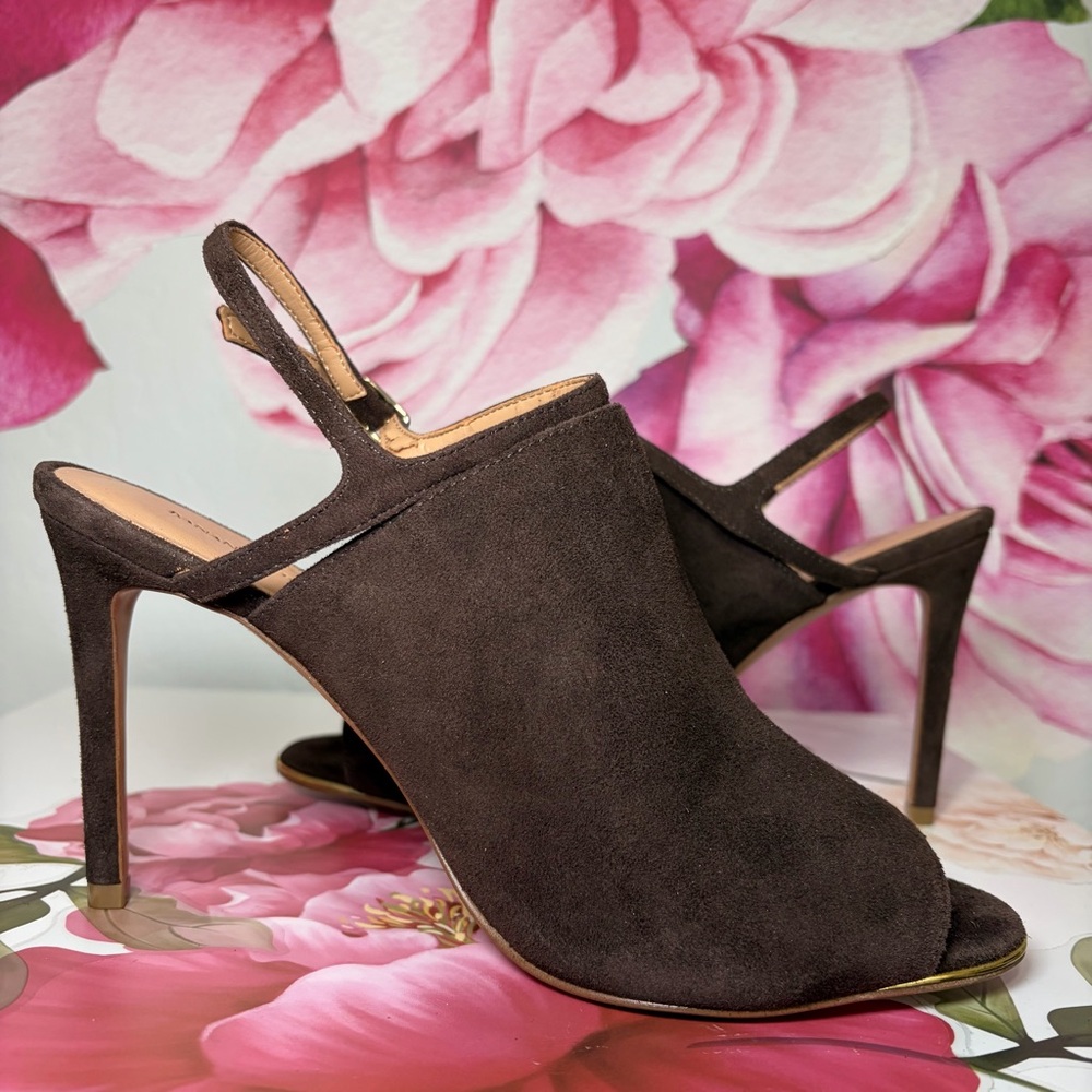 Banana Republic Chocolate Suede Slingback Heels